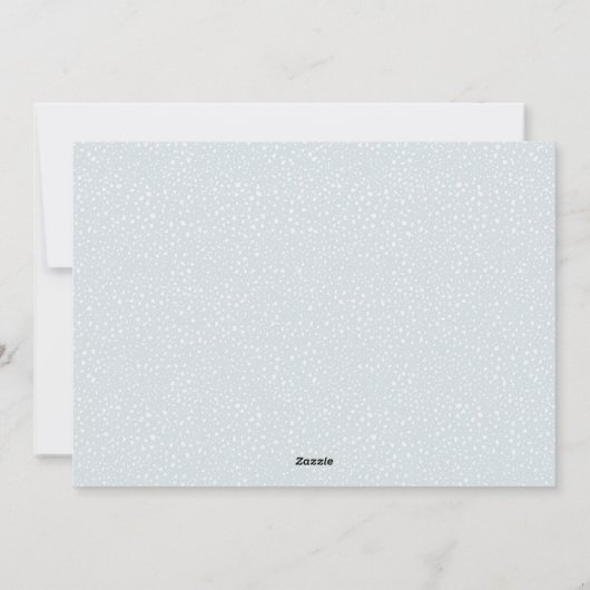 温かい願いを込めたシンプルな雪のフレームの写真1枚 シーズンカード (裏面)