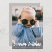 温かい願いを込めたホリデー縦写真カード シーズンカード (正面/裏面)