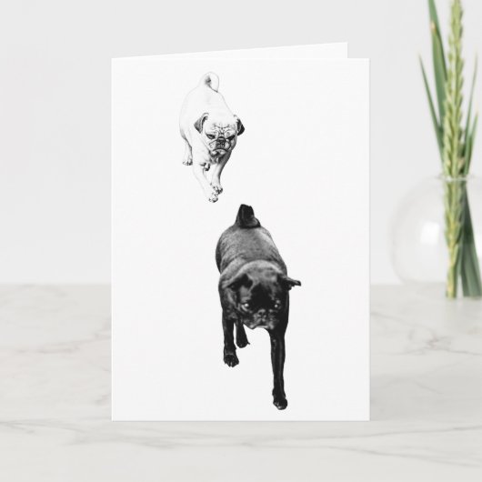 温かい願いを込めた優しい犬のデュオ カード (正面)