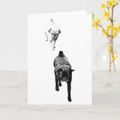 温かい願いを込めた優しい犬のデュオ カード (黄色い花)