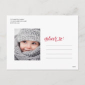 温かい願いを込めた文字のバナー ホリデー写真 シーズンポストカード (裏面)