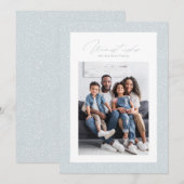 温かい願いを込めた、シンプルなフレームの写真1枚の雪のカード シーズンカード (正面/裏面)