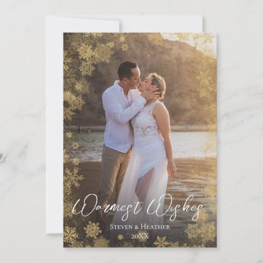 温かい願いカップルの写真 シーズンカード (正面)