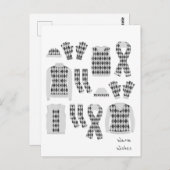 温かい願いパタアーガイルーン項目はがき – 灰色 ポストカード (正面/裏面)