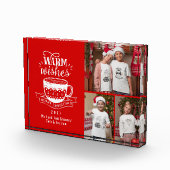 温かい願いホットカップココアレッドホワイトフォトコラージュ フォトブロック (右)