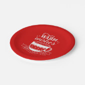 温かい願いホットカップコーヒーココア赤白 ペーパープレート (アングル)