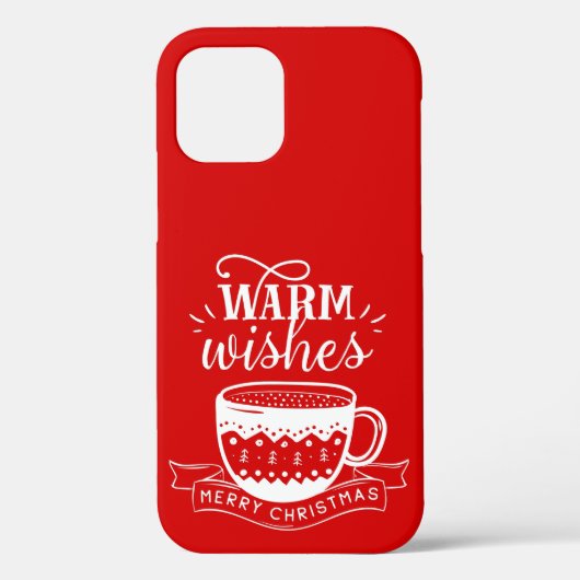 温かい願いホットコーヒーカカオ レッド ホワイト Case-Mate iPhoneケース (裏面)