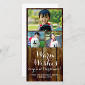 温かい願いヴィンテージ国3クリスマス シーズンカード (正面/裏面)