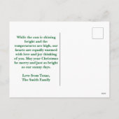 温かい願い可愛いサンタ・クリスマスサボテン シーズンポストカード (裏面)