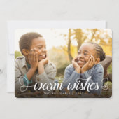 温かい願い白い書道 |ホリデーフォトカード シーズンカード (正面)