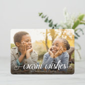 温かい願い白い書道 |ホリデーフォトカード シーズンカード (スタンド正面)