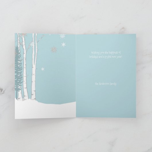 温かい願い雪だるまスラードギフトパーソナライズされた カード (内部)