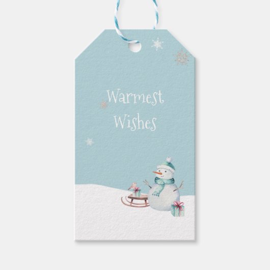 温かい願い雪だるまスリングギフト ギフトタグ (正面)