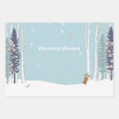 温かい願い雪だるまスリングギフト ラッピングペーパーシート (正面)