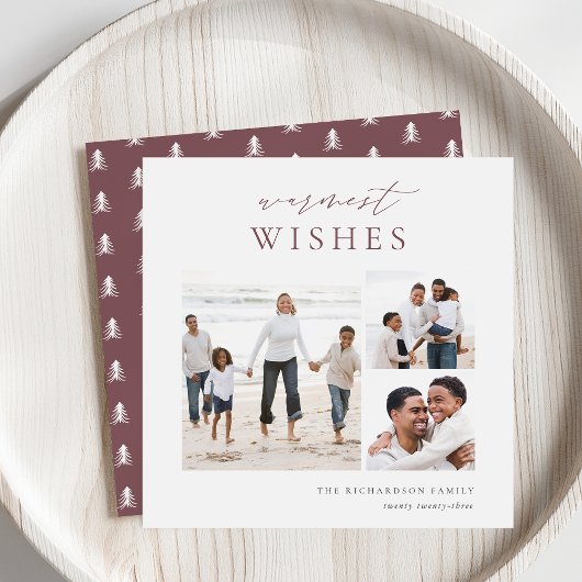 温かい願い3写真エレガントコラージクリスマス シーズンカード