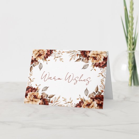 温かい願い　オータム フラワーフレームカード カード (正面)
