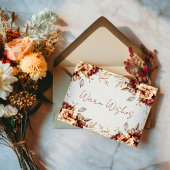 温かい願い　オータム フラワーフレームカード カード