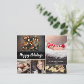 「温かい願い：カスタマイズ可能な家族の写真コラージュHo シーズンポストカード (スタンド正面)