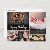 「温かい願い：カスタマイズ可能な家族の写真コラージュHo シーズンポストカード (正面/裏面)