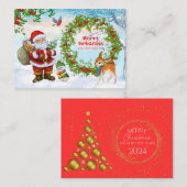 「温かい願い:クリスマスカードがあふれ出る ノートカード (正面/裏面)