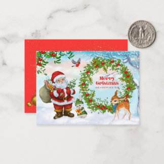 「温かい願い:クリスマスカードがあふれ出る ノートカード
