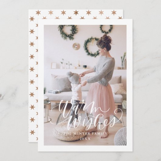 温かい願い クリスマスカード フラット ホリデーカード (正面/裏面)