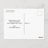 温かい願い ゴールドスクリプト ホリデー フォト ポストカード (裏面)