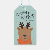 温かい願い |パーソナライズされたトナカイ ギフトタグ (正面)