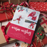 温かい願い |フォーモダンフォト シーズンカード<br><div class="desc">今年の友人や家族にクリスマスの挨拶を送るモダンこの写真コラージュのクリスマスカードデザイン。写真は例証のため、あなた自身に変更することができる。</div>