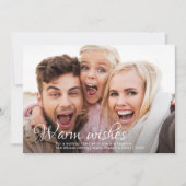 温かい願い |フルフォトファーングリーンクリスマス シーズンカード (正面)