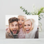 温かい願い |フルフォトファーングリーンクリスマス シーズンカード (スタンド正面)