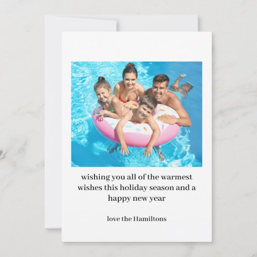 温かい願い |フロリダの休日の写真クリスマスカード サンキューカード (裏面)