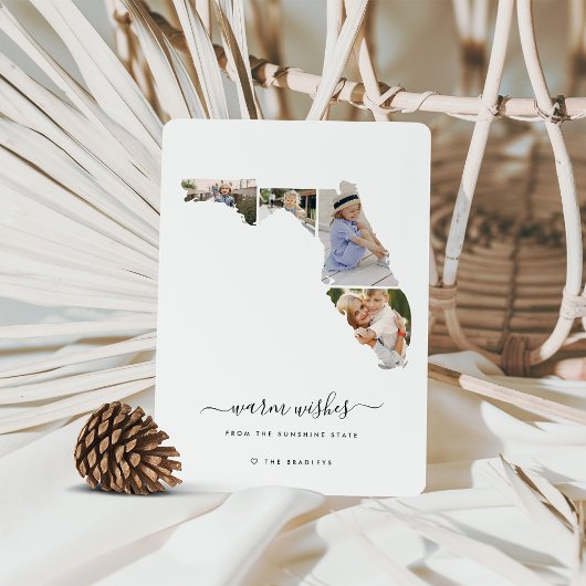 温かい願い |フロリダホリディフォトコラージカード シーズンカード