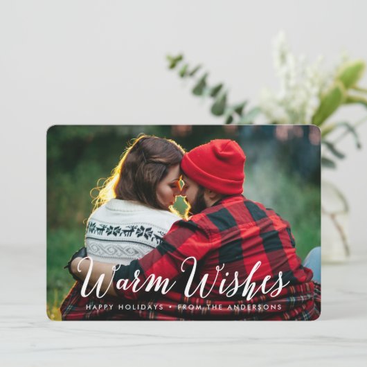 温かい願い |ホリデーフォトカード シーズンカード (スタンド正面)