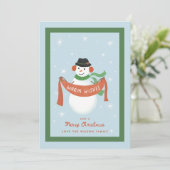 温かい願い ヴィンテージ スノーマン イラスト シーズンカード (スタンド正面)