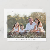 温かい願い、家族の写真シーズンの挨拶 ポストカード (正面/裏面)