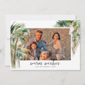温かい願い |熱帯ビーチのクリスマスフォト シーズンカード (正面)