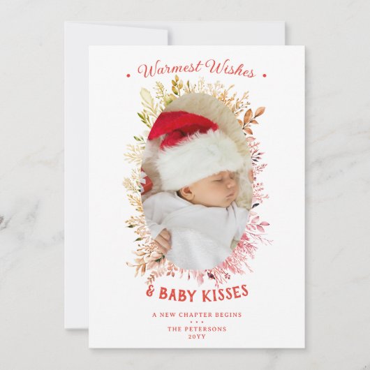 温かい願い 赤ちゃんのキス 休日 赤いお知らせ シーズンカード (正面)