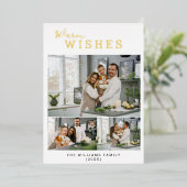 温かい願い 3枚の写真のコラージュ 箔シーズンカード (立ち正面)