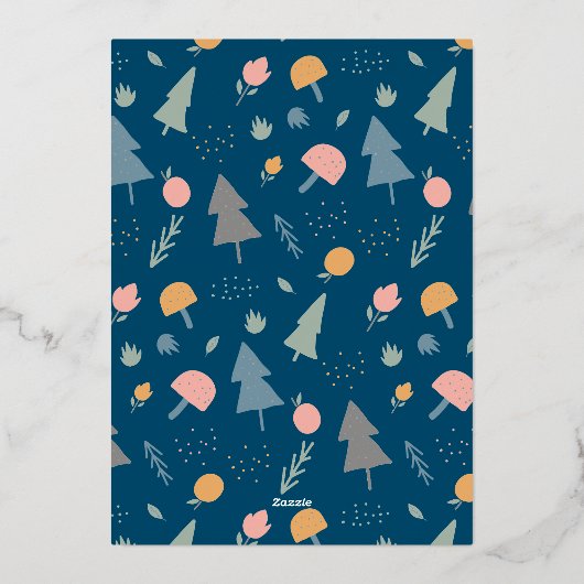 温かい願い 3枚の写真のコラージュ 箔シーズンカード (裏面)