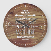 温かい食事温かい思い出のキッチンパーソナライズされたス ラージ壁時計 (正面)