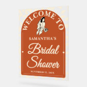 温かい rustic 落葉のブライダルシャワーウェルカム アクリルサイン (傾斜)