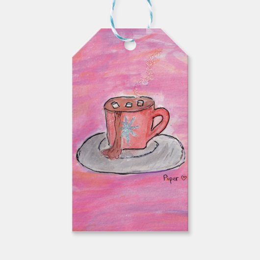 温かいCHOColateウィッシュ – Kids Art for CHOC ギフトタグ (正面)