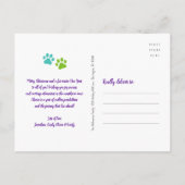 温かくてファジーな新年ペットの写真タイポグラフィかわいい シーズンポストカード (裏面)