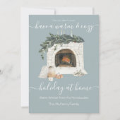 温かくて居心地の良い暖炉でのホリデー自宅ステイ Covid 招待状 (正面)