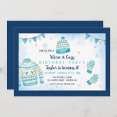 温かく居心地の良い誕生日パーティーの招待状 招待状 (正面/裏面)