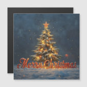 温かな光に包まれた雪のクリスマスツリー (正面/裏面)