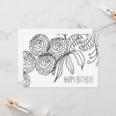 温かみのあるカラーリング カーネーションの花 ボタニカルアート カード (正面/裏面インサイチュ)