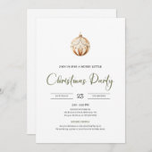 温かみのあるニュートラルなセージグリーンのスカンジナビアスタイルのクリスマス 招待状 (正面/裏面)