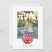 温かみのあるピンクのシンプルなグラデーション ドット 新年の写真 シーズンカード (正面)